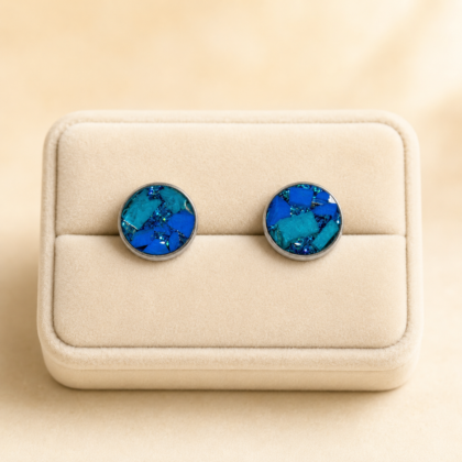 Azurea Mosaic Earrings Χειροποίητα Σκουλαρίκια με Ψηφιδωτό Εφέ