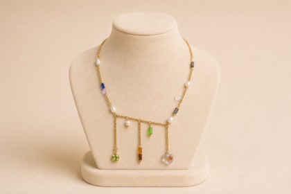 Allegra Χειροποίητο Κολιέ με Κρύσταλλα Swarovski και Μαργαριτάρια