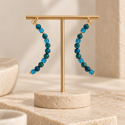 Zafira Earrings – Χειροποίητα Σκουλαρίκια Blue Tiger
