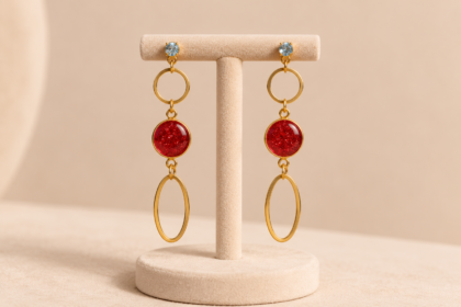 Rubena Earrings. Χειροποίητα Σκουλαρίκια με Ρητίνη.