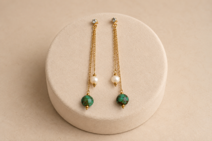 Veridia Earrings. Χειροποίητα Σκουλαρίκια με Πέρλες και Χάντρες Murano.