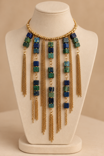Azmira. Χειροποίητο Κολιέ από Lapis Lazouli.