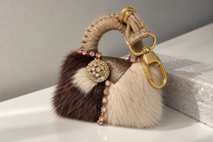 Amaris. Χειροποίητο Bag Charm από Φυσική Γούνα.